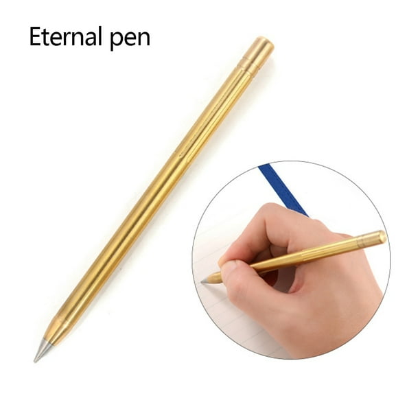 Retro Brass Inkless Metal Pen Pure Brass No-ink Pen Everlasti X0L Stylus I4G4 